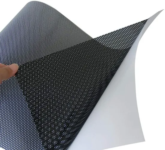 Perforated Vinyl 140micron/160micron Solvent / Eco-Solvent Print PVC One Way Vision Film