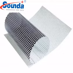 Perforated Vinyl 140micron/160micron Solvent / Eco-Solvent Print PVC One Way Vision Film