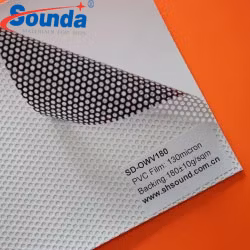 Perforated Vinyl 140micron/160micron Solvent / Eco-Solvent Print PVC One Way Vision Film